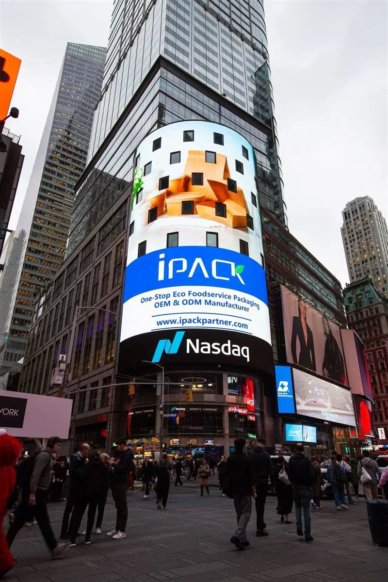 IPACK on the Nasdaq MarketSite big screen in Times Square